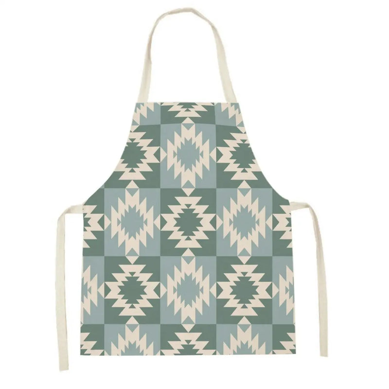 Axyaa Geometric Floral Kitchen Apron - Stylish Adult Kids Bib for Cooking & Baking