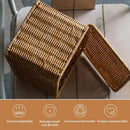 Axyaa Rattan Laundry Basket with Lid - Plus Size Home Organizer for Wardrobe