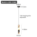 Axyaa Black Cylinder Stone Pendant LED Chandelier for High-end Living Room Decor