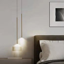 Axyaa Minimalist Pendant Lights: Gold/Black Adjustable Chandeliers for Bedroom, Living, Dining Room