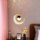 Axyaa LED Moon Acrylic Pendant Light with High Translucent Shade