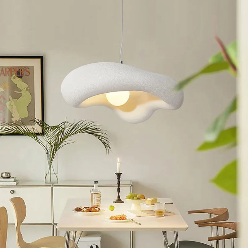 Axyaa Creamy Wabi Sabi G9 LED Pendant Lights - Bar Lustre Droplight for Home Decor.