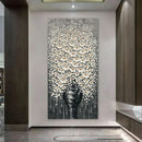 Axyaa Abstract Flower LED Canvas Wall Art for Modern Living Room Decor