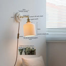 Axyaa Ceramic LED Wall Lamp Sconce Vintage Style for Bathroom Mirror Copper Switch