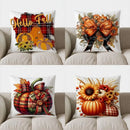 Autumn Plaid Pumpkin Pillow Cover - Axyaa Decorative Throw Cushion for Sofa, Bedroom, Car