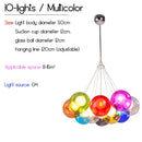 Axyaa Glass Bubble Chandelier Pendant Lamp, Colorful Suspension Hanging Light