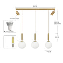 Axyaa Modern Glass Ball Chandeliers Lighting Pendant for Dining Room Bar Black