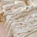 Axyaa Cartoon Rabbit Flannel Blanket: Winter Cozy Throw for Bed, Sofa, Travel