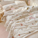 Axyaa Cartoon Rabbit Flannel Blanket: Winter Cozy Throw for Bed, Sofa, Travel