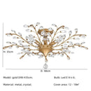 Axyaa Crystal Tree Chandelier Ceiling Light - Elegant Bedroom Pendant Lamp