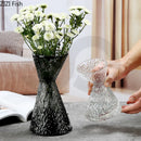 Axyaa Clear Art Glass Vase for Flowers - Decorative Transparent Hydroponic Ornament