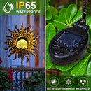Solar Sun Garden Statue Light by Axyaa - Cracked Glass Ball LED Decor