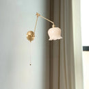 Axyaa French Cream Resin LED Wall Light with Pull Chain Switch - Vintage Copper Wandlamp