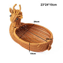 Axyaa Rattan Fruit Plate - Multipurpose Woven Animal Style Storage Tray