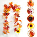 Axyaa Gold Maple Leaf Sunflower Pumpkin Vine Thanksgiving Table Decor