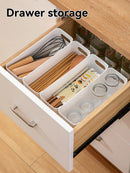 Axyaa Kitchen Organizer: Seasoning & Tableware Storage Box with Desktop Basket