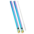Axyaa Stainless Steel Pearl Milk Tea Straws Set with Brush Cocktail Bar Accessories
