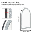Axyaa Crystal Glass Silver Frame Wall Mirror 90x60cm