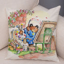 Axyaa Cartoon Bear Cushion Cover - Cute Animal Pillowcase for Sofa and Children's Room