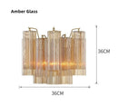 Axyaa Clear Grey Glass Wall Sconce - Modern Bedroom Lighting Fixtures
