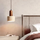 Axyaa Wabi Sabi Stone Pendant Light: Retro LED Bedside Lighting for Home Decor