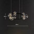 Axyaa Glass Bubble Pendant Chandelier for Kitchen Dining Living Room