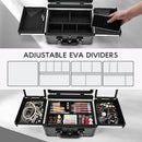 Axyaa LED Mirror Makeup Train Case with Organizer Bag and Jewelry Storage