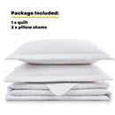 Axyaa Oversized King Lightweight White Bedspread Quilt Set - All Season Comforter Coverlet