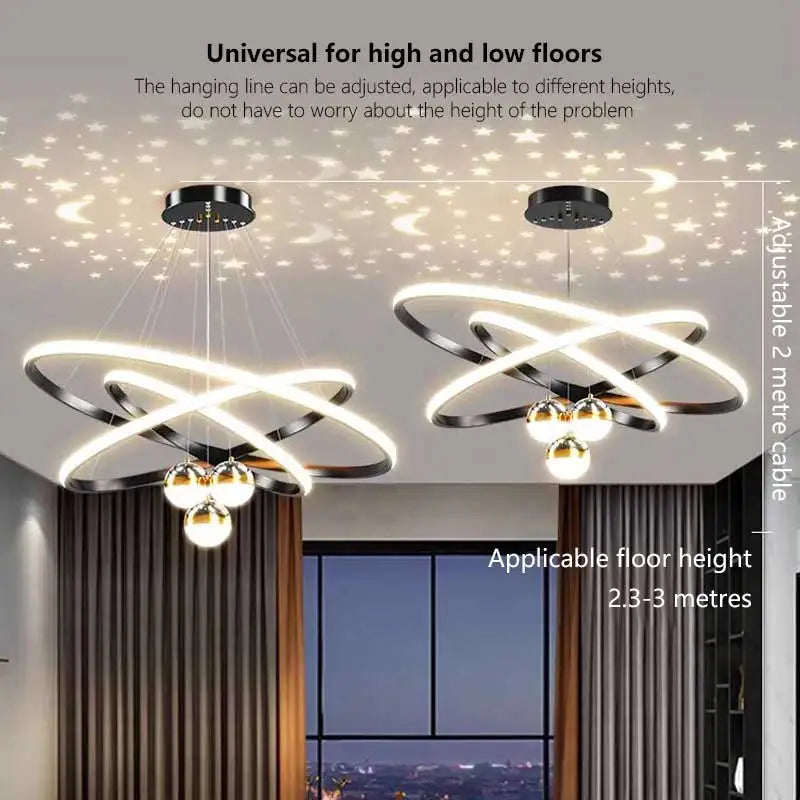 Axyaa Starry Sky LED Ceiling Chandelier: Modern Home Decoration Pendant Lights