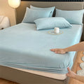Axyaa Velvet Fitted Bed Sheet with Elastic Band - Winter Warm, Anti-Slip - All Sizes