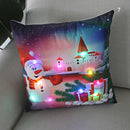 Axyaa LED Christmas Cushion Cover Merry Santa Claus Snowman Pillow Home