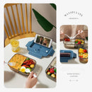 Axyaa Square Divided Bento Box with Tableware · Leakproof Container for Office Lunch & Outdoor Dining
