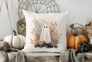 Axyaa Halloween Ghost & Floral Pillow Cover for Sofa, Bedroom, Car