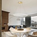 Axyaa Nordic Round Ring LED Chandelier for Living Room, Dining Room, Bedroom - Elegant Pendant Lighting