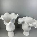 Axyaa White Ceramic Tulip Vase - Home Decor Floral Arrangement Accessory
