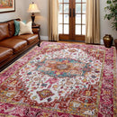 Axyaa Retro Print Area Rug for Living Room, Bedroom, or Coffee Table