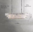 Axyaa Modern Grey Glass Chandelier, Ceiling Mounted Oval Lighting Fixture for Living Room