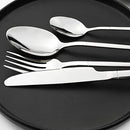 Axyaa 24-Piece Silver Stainless Steel Cutlery Set, Western Kitchen Flatware