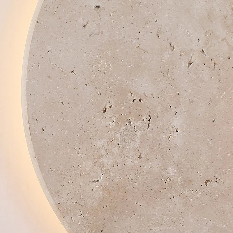 Art Deco LED Wall Lamp by Axyaa in Natural Stone Dark Wood, Dimmable for Indoor Spaces