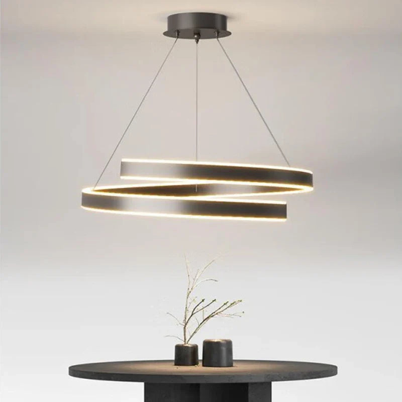 Axyaa Simple Black/White Chandelier for Living, Dining, & Kitchen Lighting