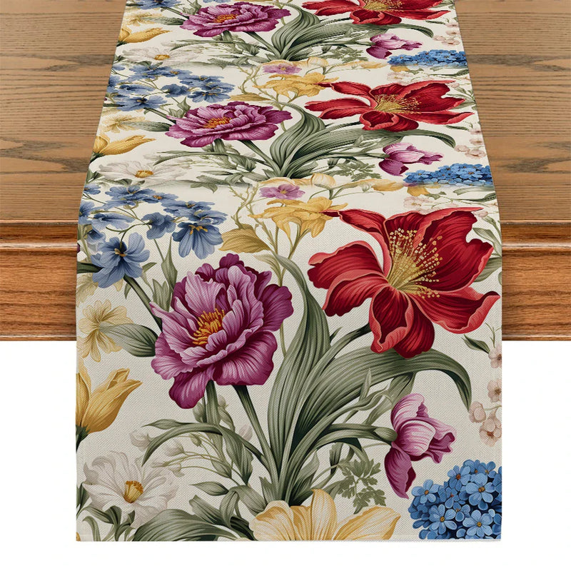 Axyaa Floral Table Runner for Dining Coffee Wedding Holiday Decor