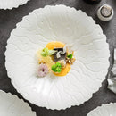 Axyaa Coral Lace Ceramic Deep Plate for Pasta, Salad & Steak