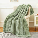 Axyaa Chenille Knit Throw Blanket for Cozy Winter Living Room Décor