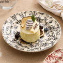 Axyaa Floral Pattern Ceramic Shallow Plate - Creative Tableware