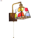 Axyaa Rotatable Dove Tiffany LED Wall Light Fixture Glass in Copper & Walnut