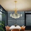 Axyaa Crystal LED Chandelier: Modern Luxury Pendant Lamp for Home Decor