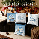Axyaa Winter Gnome & Snowflake Pillow Covers for Sofa, Bedroom, Car