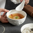 Axyaa High Grade Ceramic Dining Set - Bowls, Spoons, 4.5-inch Single Bowl