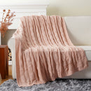 Axyaa Knit Throw Blanket for Bed Couch Sofa Warm Cozy Decorative Plaid Crochet Blanket