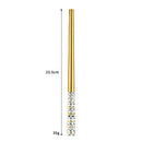Axyaa Stainless Steel Chinese Chopsticks Set - Multicolor Metal Square Chopsticks